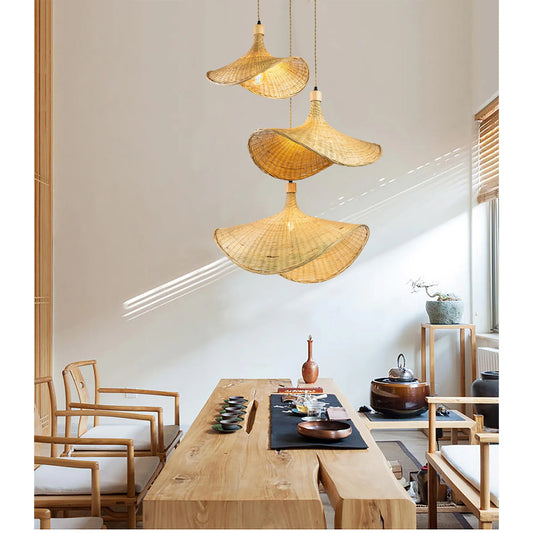 Three Lights Unique Rattan Pendant Light