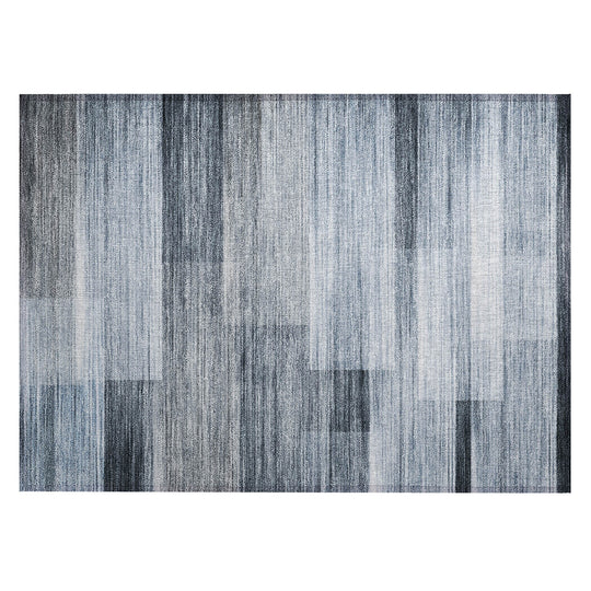 Machine Washable Indoor/Outdoor Geo Blocks Chantille Rug