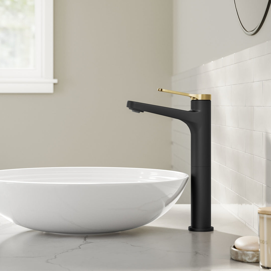 Indy Single Handle Vessel Bathroom Faucet with Pop up Drain