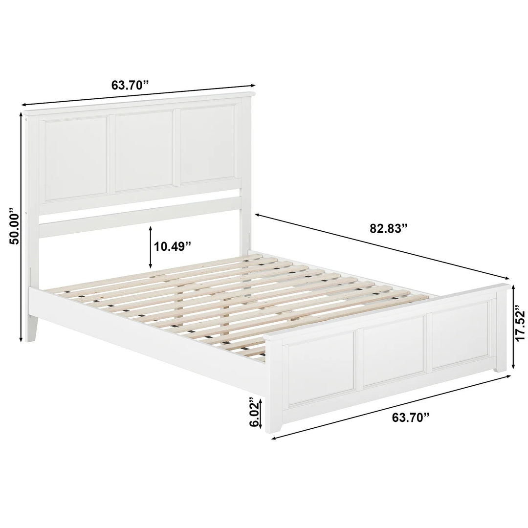 Charlotte Solid Wood Low Profile Platform Bed with Matching Footboard