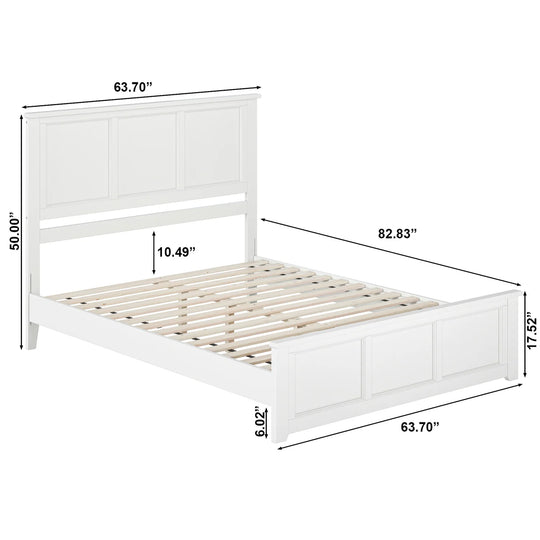 Charlotte Solid Wood Low Profile Platform Bed with Matching Footboard