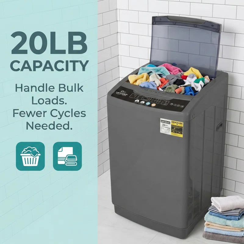 20 Lb Capacity Portable Washing Machine with Turbo Wash Technology - 2-In-1 Washer & Spin Dryer Combo