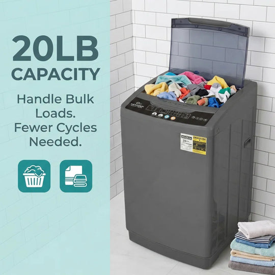 20 Lb Capacity Portable Washing Machine with Turbo Wash Technology - 2-In-1 Washer & Spin Dryer Combo