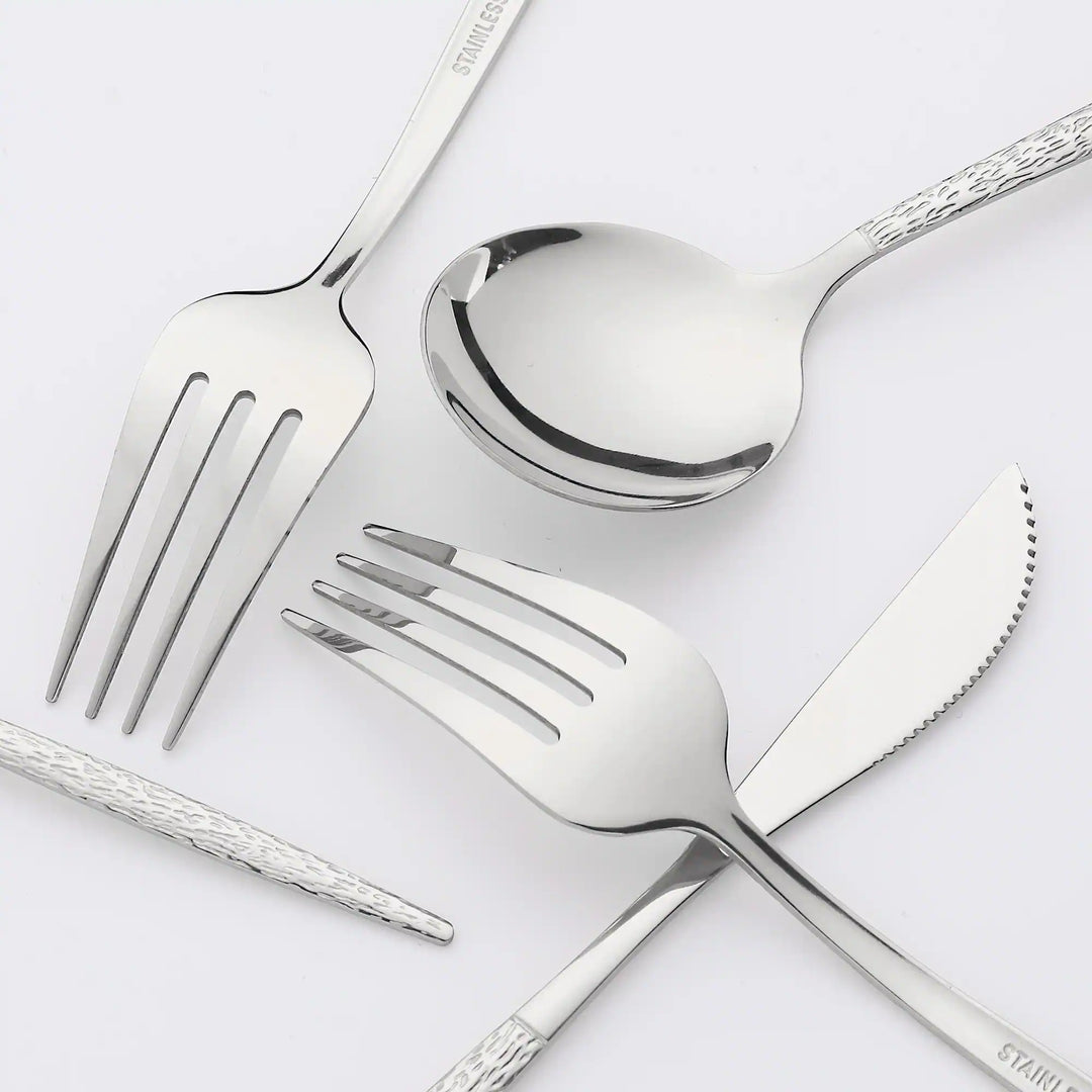 24 PCS Silverware Set, Stainless Steel Flatware with Knife, Spoons and Fork, Mirror Polished Cutlery Serving Utensils Set