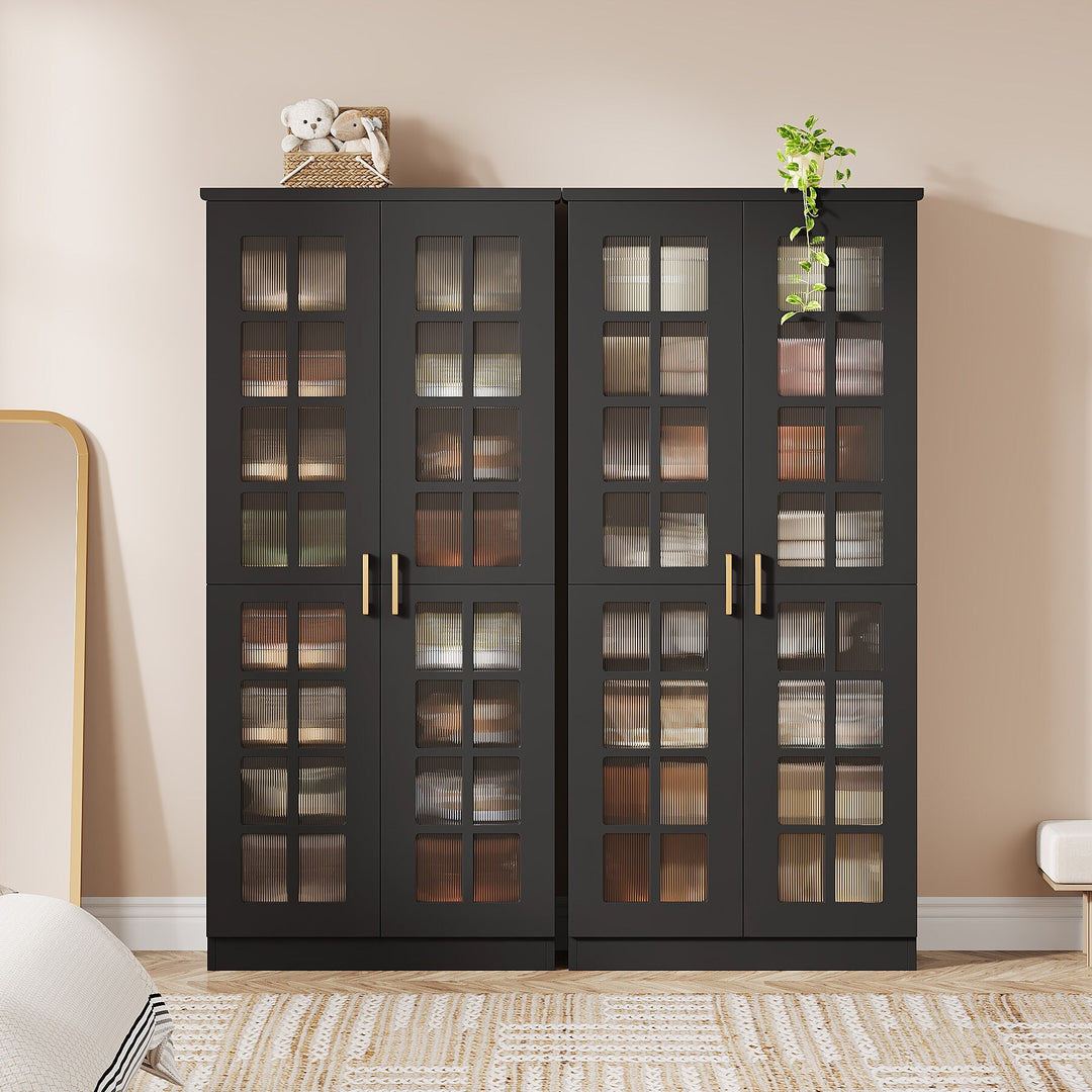 9-Tier Shoe Cabinet with Adjustable Shelves and Doors (71 Inches)