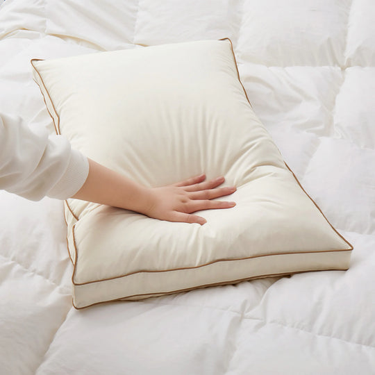 Set of 2 100% Organic Cotton down Feather Pillow-In-A-Pillow Design Bed Pillow