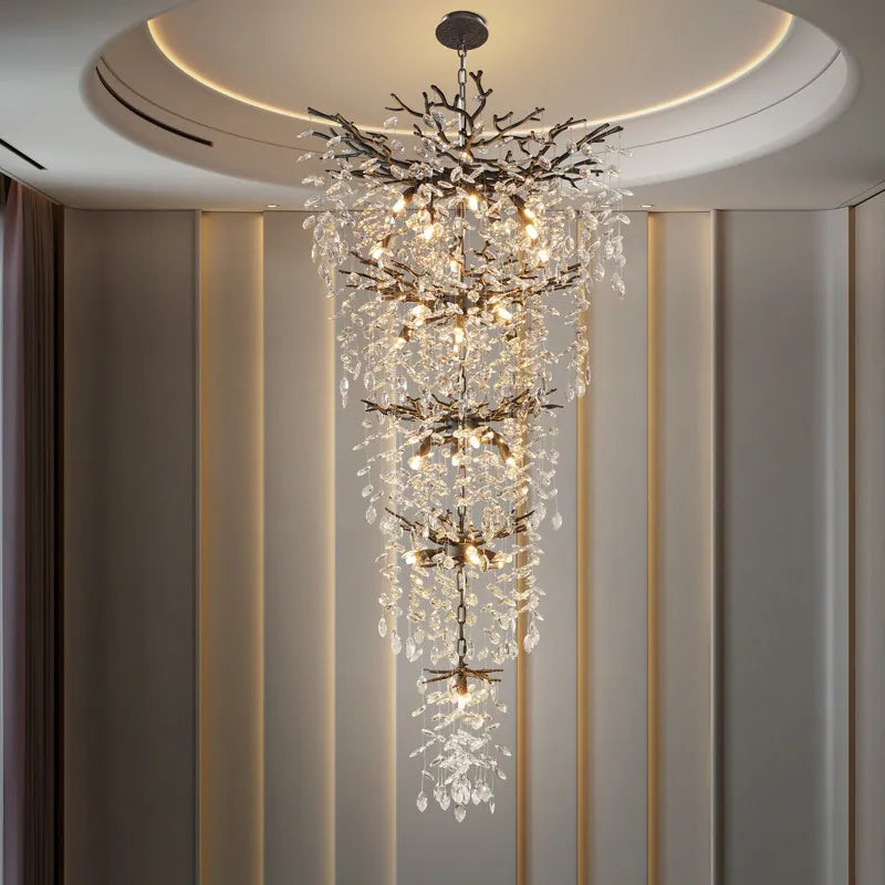 Crystal Dimmable LED Tiered Chandelier - 118In