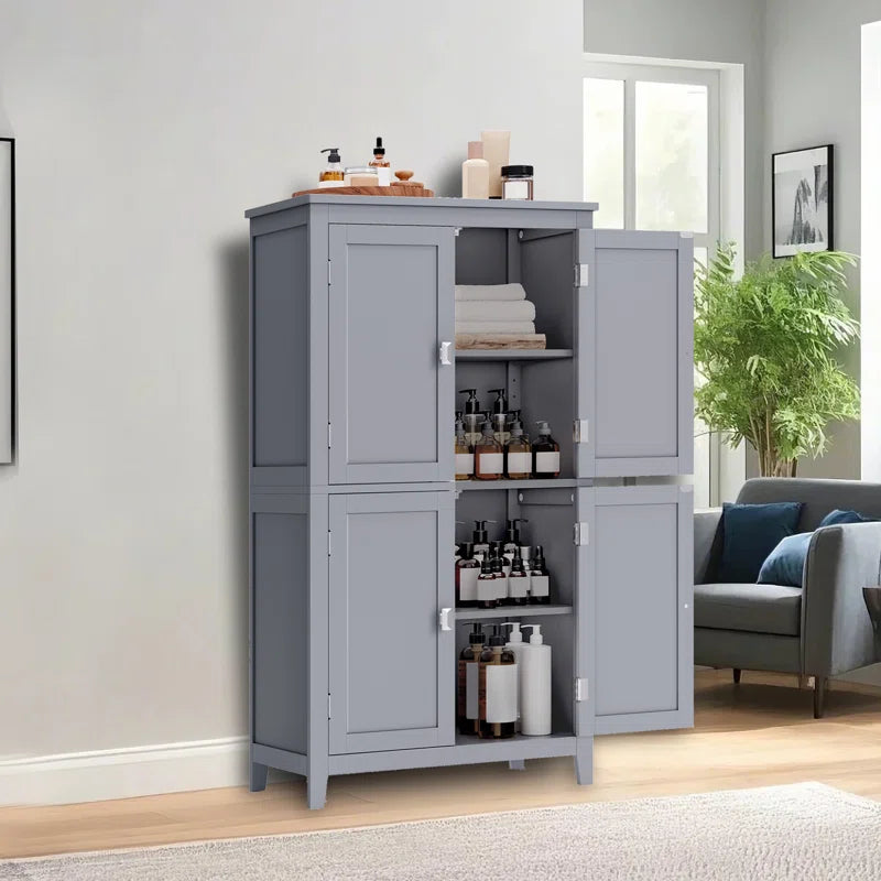 Arhavi 42.1" H Floor Storage Cabinet, Storage Unit, Freestanding Cabinet with 4 Doors