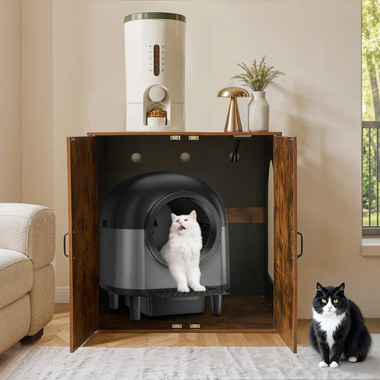 Cat Litter Robot Enclosure, Farmhouse Litter Box Enclosure, Litter Collector for Automatic Litter Box Enclosure