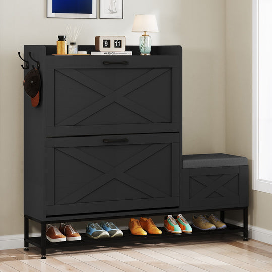 Shoe Storage Cabinet with Drawers Entryway Shoe Storage