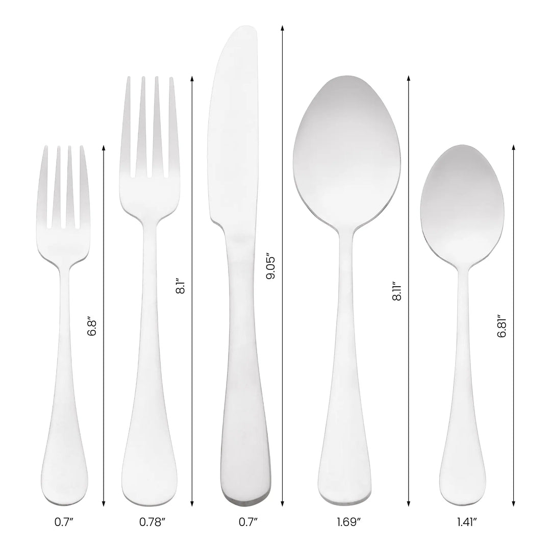 20 PCS Silverware Set, Stainless Steel Flatware, Mirror Polished Cutlery Set, Serving Utensils Set for Kitchen Dining - 20 PCS