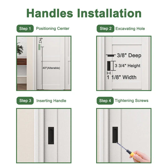 80"H 3-Lite Frosted Tempered Glass Sliding Closet Door with Hardware Kit & Handles