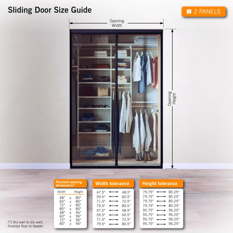 2 Panel - Black Frame - Closet and Room Divider
