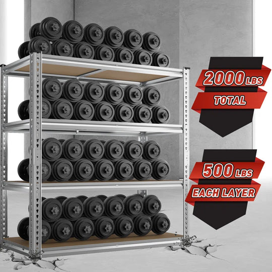 40“W Garage Shelving Unit Adjustable Heavy Duty Storage Shelves, Galvanized