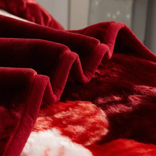 Heavy Korean Mink Fleece King Size Blanket, Christmas Gift for Parents