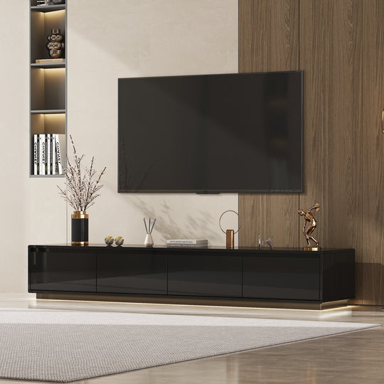 Chic Led-Lit Media Console for Stylish Homes Entertainmnet Center - 70.9"