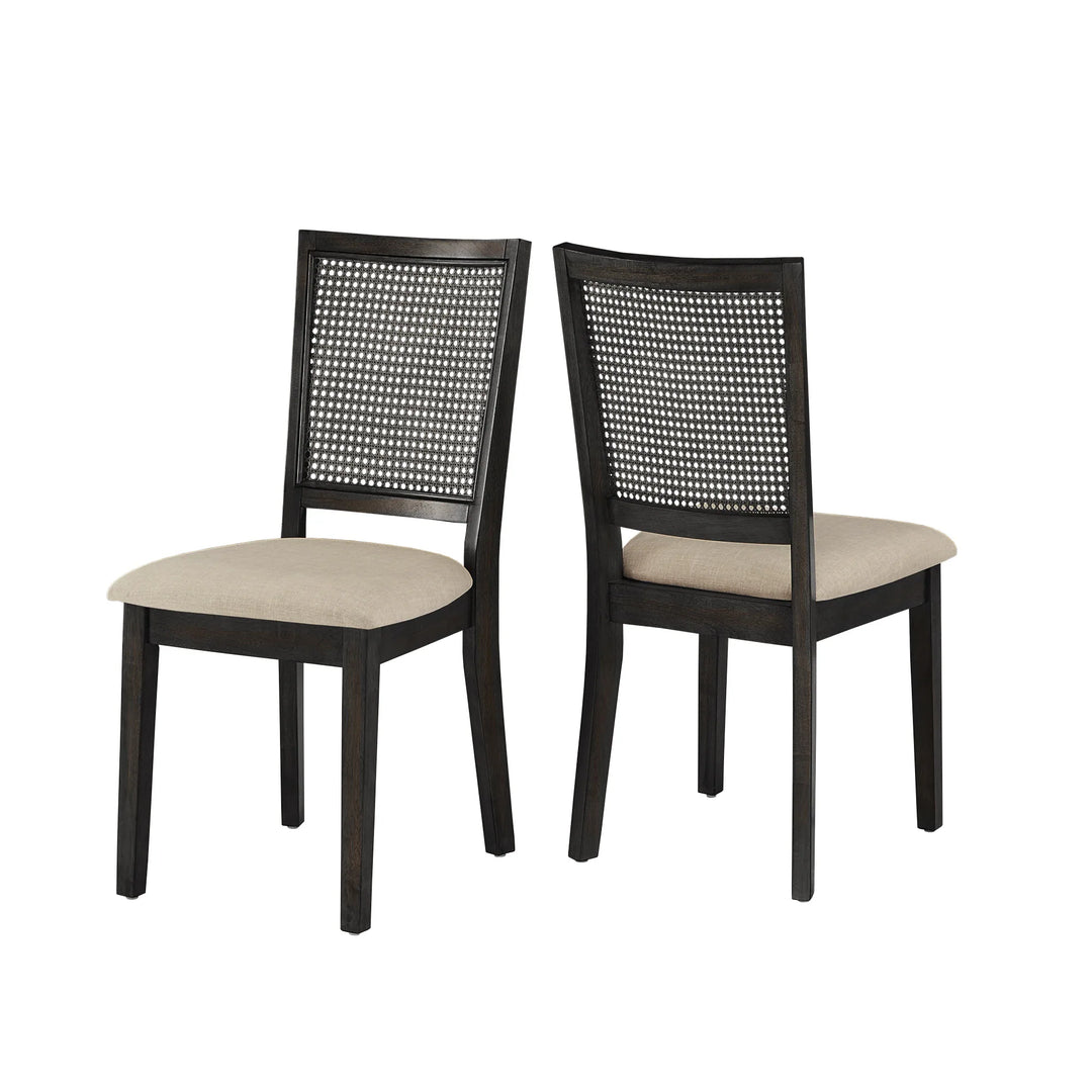 Eleanor Beige Linen Rattan Dining Chairs (Set of 2) by  Classic