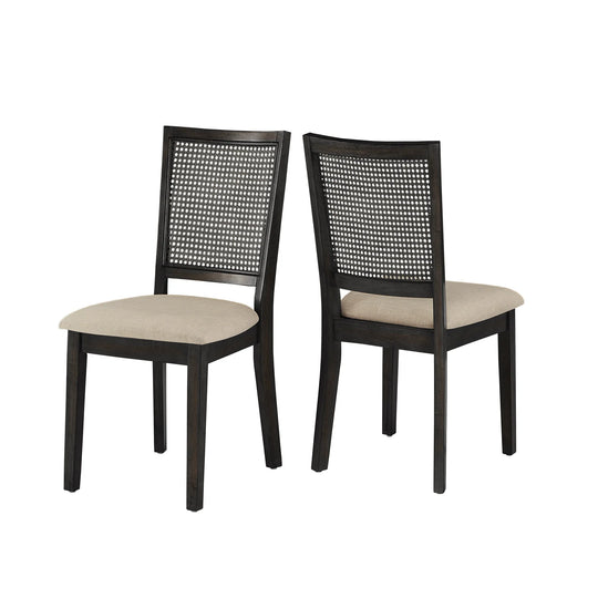 Eleanor Beige Linen Rattan Dining Chairs (Set of 2) by  Classic