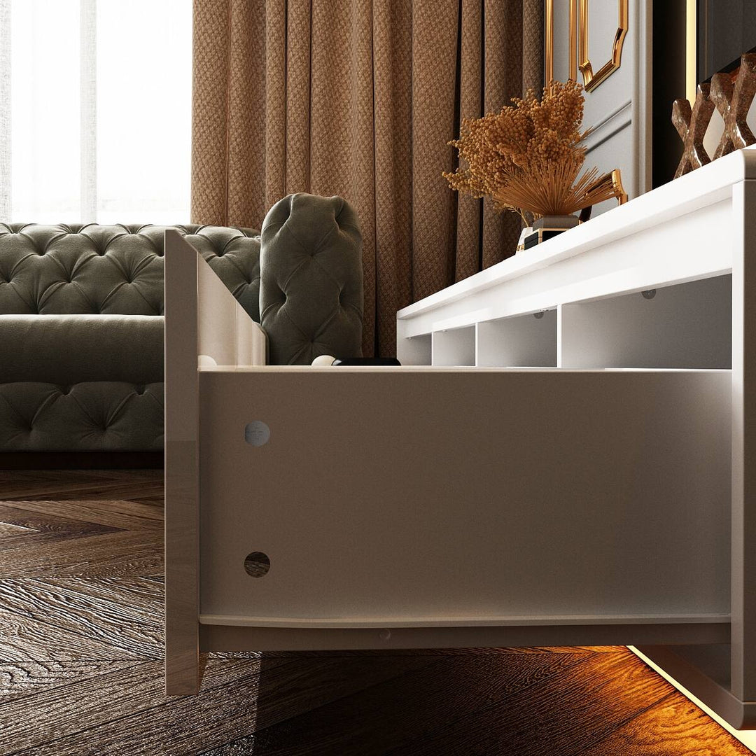 Chic Led-Lit Media Console for Stylish Homes Entertainmnet Center - 70.9"