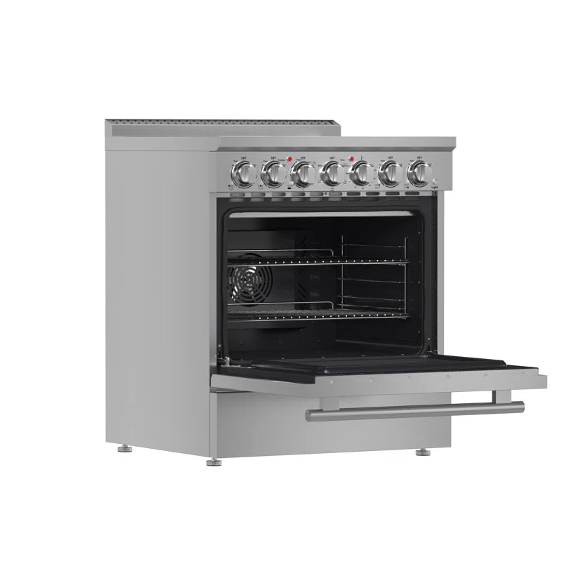 Paolo 30" Freestanding Electric Range, 7,800-Watt Rangetop, 4.38 Cu.Ft. True Convection Oven