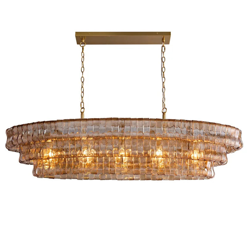 36In-67.4 In. 6-Lights Gold Crystal Drum Chandelier