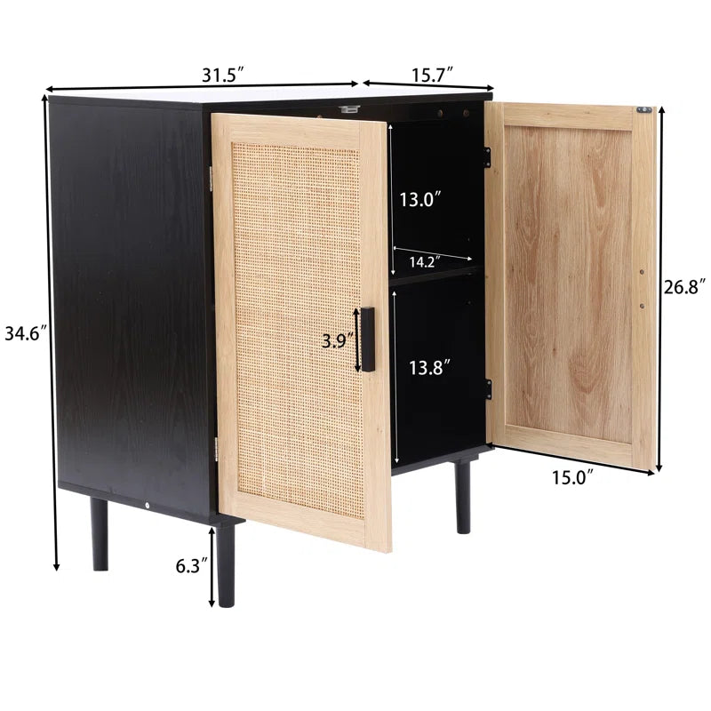 Azhar 34.6" 2 - Door Tall Accent Cabinet
