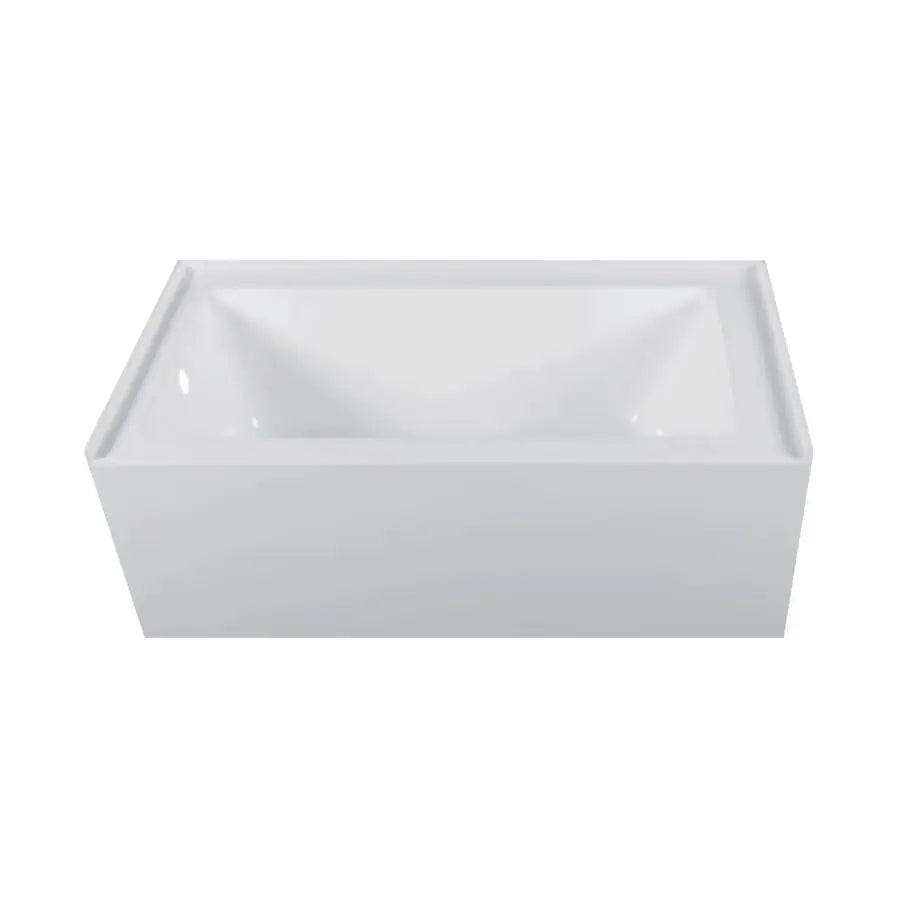 Acrylic-Fiberglass Soaking Bathtub, White. Alcove/Apron Front