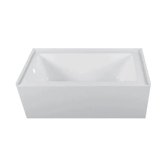 Acrylic-Fiberglass Soaking Bathtub, White. Alcove/Apron Front