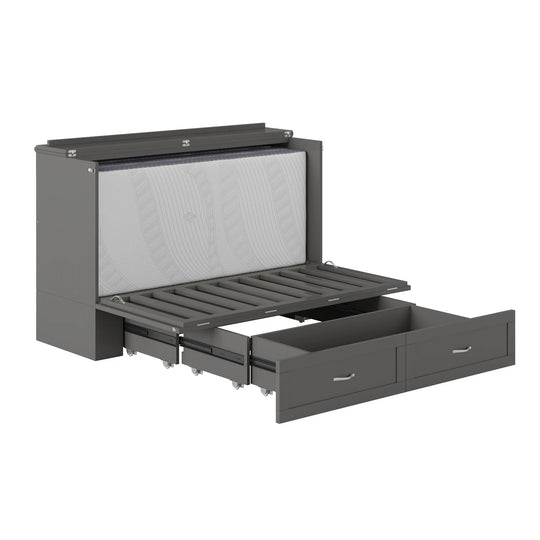 Hamilton Murphy Bed Chest with Mattress and Storage Drawer
