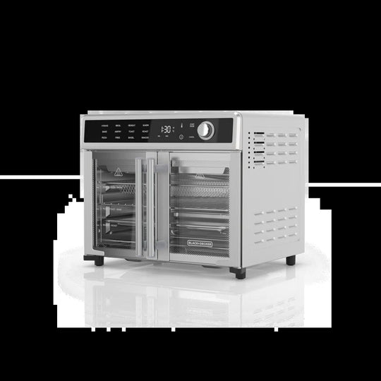 Air Fryer Toaster Oven Combo, 12 in 1 Countertop Convection Oven Cooks Food Fast, Fits a Whole Pizza, French Doors