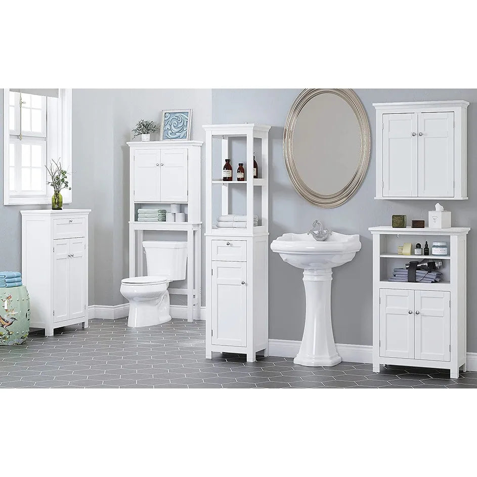 Spirich Home Bathroom Shelf Over-The-Toilet, Bathroom Spacesaver, Bathroom Bathroom Storage Cabinet Organizer with Drawer