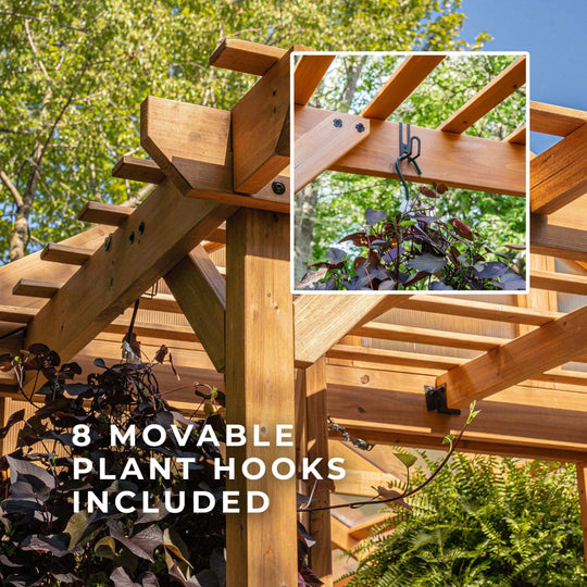 Bellerose XL 13'X11' Cedar Wood Greenhouse, Pergola - 13 X 11