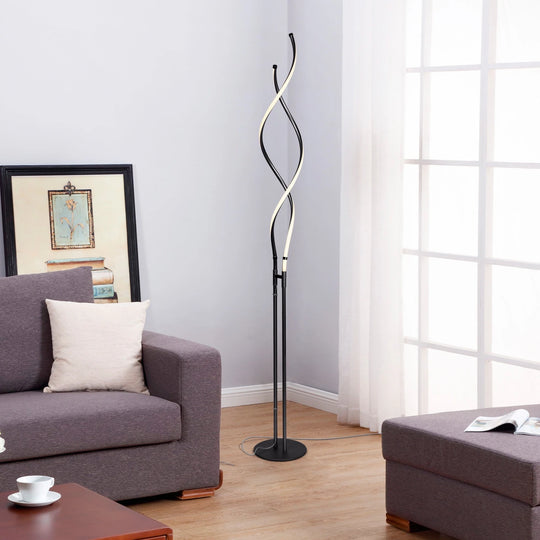 Embrace 60 In. Industrial 2-Light LED Super Bright Floor Lamp with Built-In 3-Way Dimmer Function