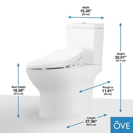 Felix Elongated Electric Bidet Toilet in White