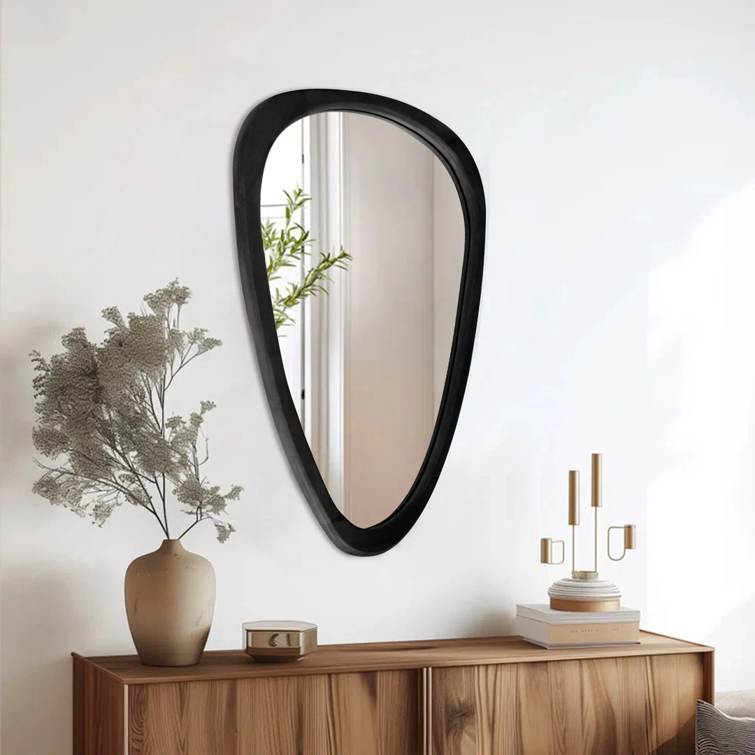 Irregular Mirror Asymmetrical Wood Wall Mirror