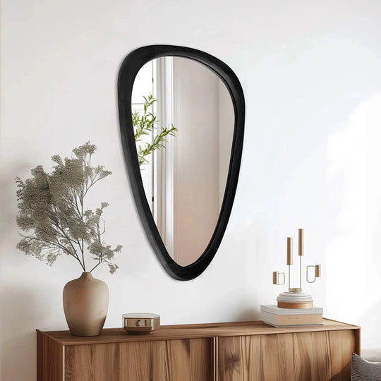 Irregular Mirror Asymmetrical Wood Wall Mirror