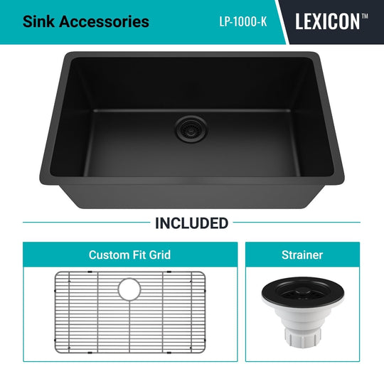 Drop-In Quartz 32 Inch Single Bowl Kitchen Sink Kit - 32"X19"