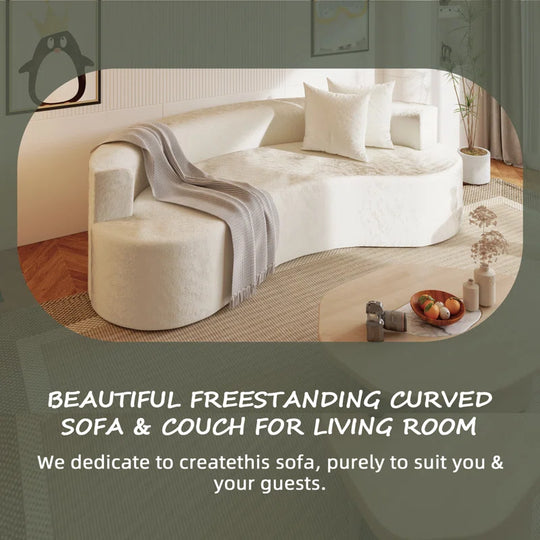 80" Modern Upholstered Sofa with Two Pillows Included