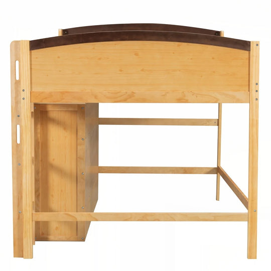 Loft Bed with Storage Cabinet and LED