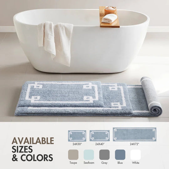 Evan 100% Cotton Tufted Bath Rug with Non-Slip Backing