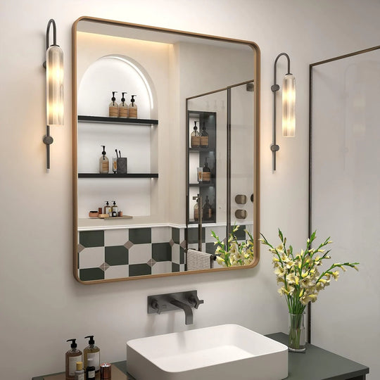 Aluminum Alloy Framed Tempered Glass Wall Decor Vanity Bathroom Mirror