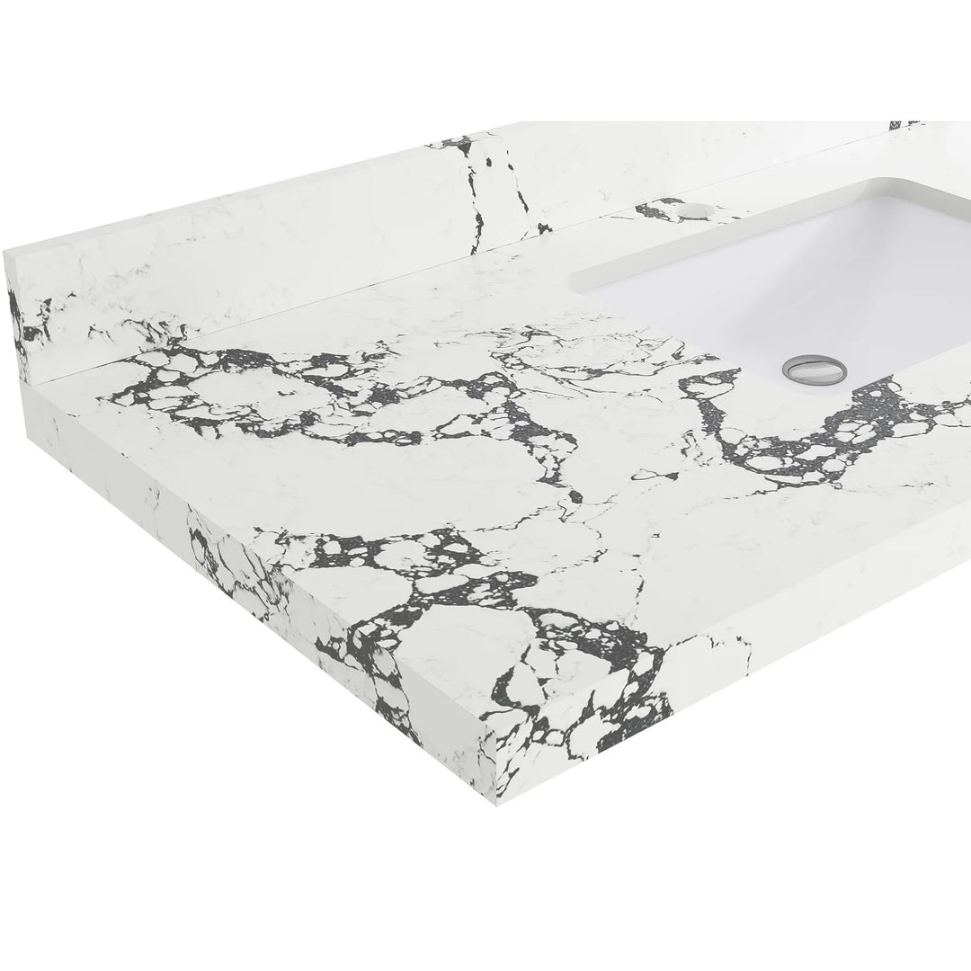 Willow Collection 84 in W X 22 in D X 36 in H Boston Double Bowl Sink Bathroom Vanity with Countertop