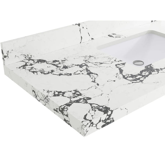 Willow Collection 84 in W X 22 in D X 36 in H Boston Double Bowl Sink Bathroom Vanity with Countertop