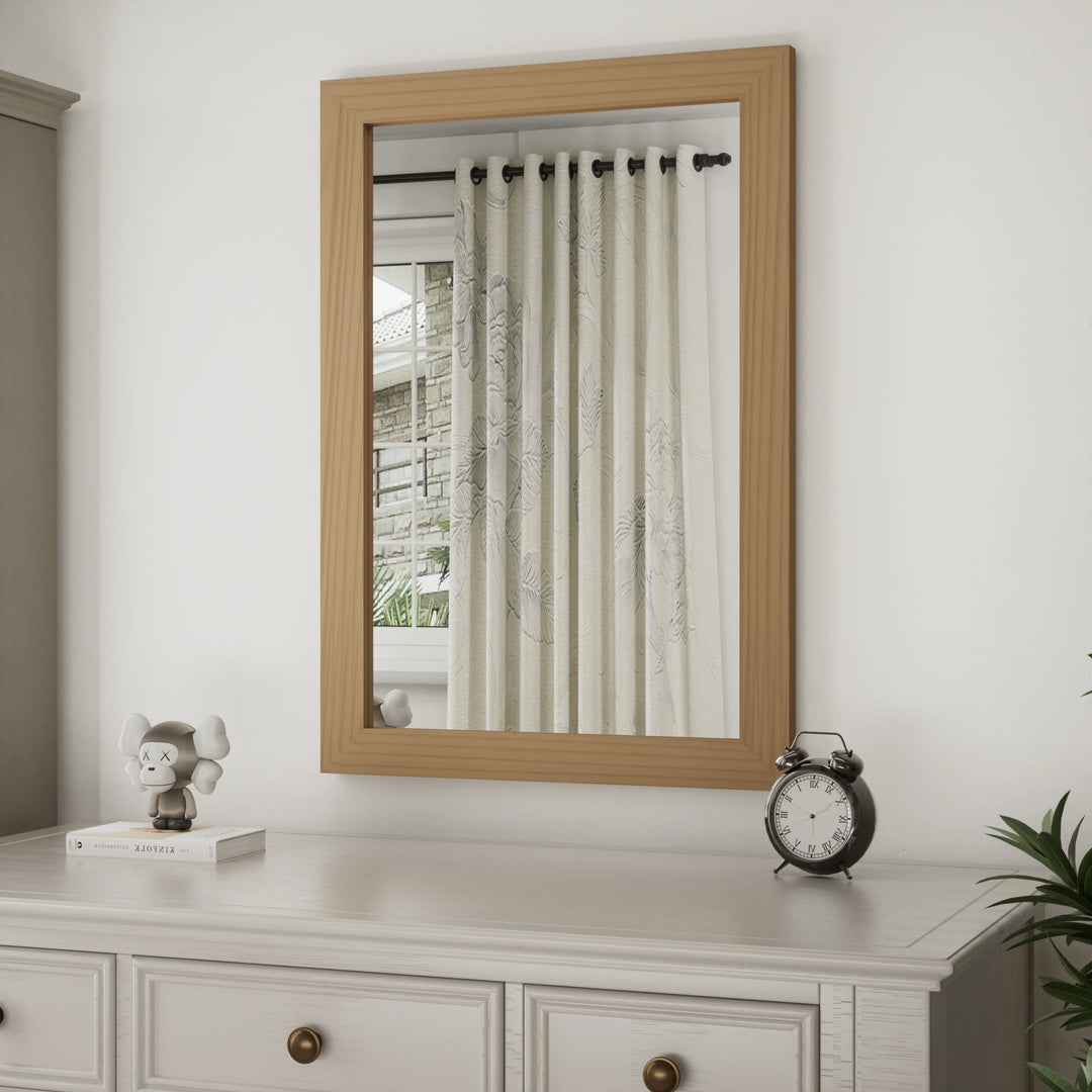 Farmhouse Barn Door Solid Wood Frame Bathroom Vanity Wall Mirror