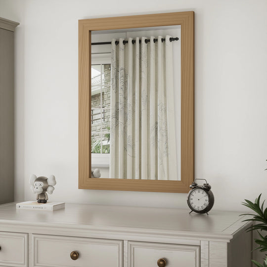Farmhouse Barn Door Solid Wood Frame Bathroom Vanity Wall Mirror