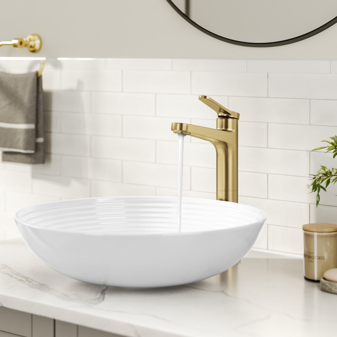 Indy Single Handle Vessel Bathroom Faucet with Pop up Drain