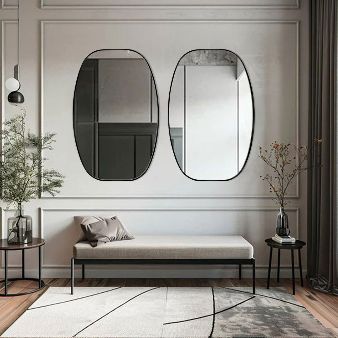 2 Pack Oval Mirror Vanity Decorative Wall Mirror