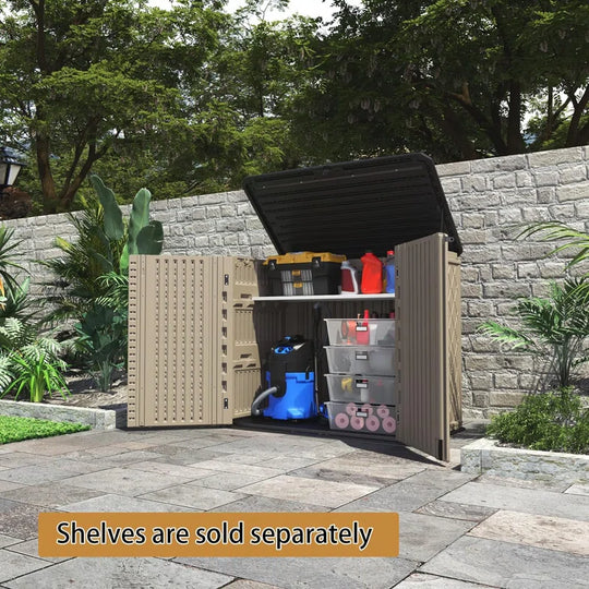 255 Gallons Resin Outdoor Storage Cabinet, Waterproof & Lockable