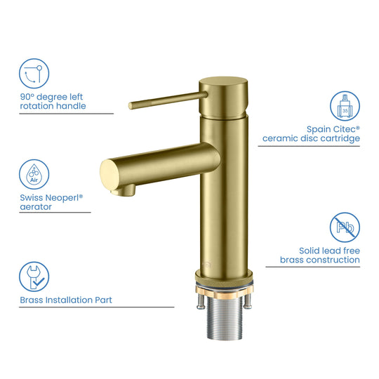 Luxury Single Hole Bathroom Faucet