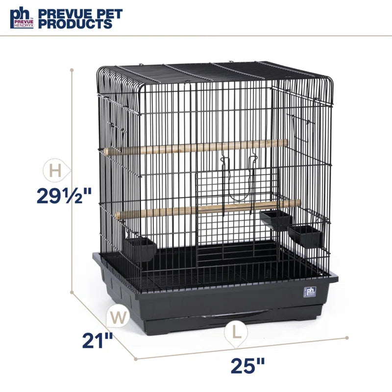 Mae 29.5'' Flat Top Table Top Bird Cage with Perch